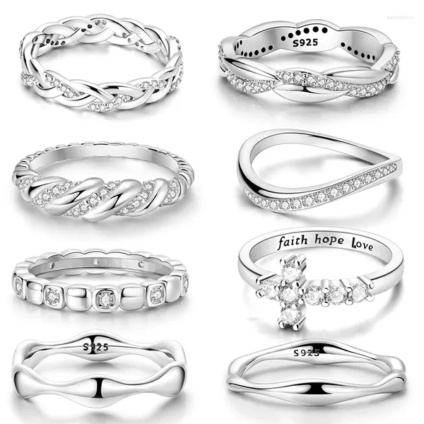 Ringos de cluster 925 prata esterlina empilhável provocando a princesa Wishbone Sunflower Fashion Vintage Ring for Women Wedding