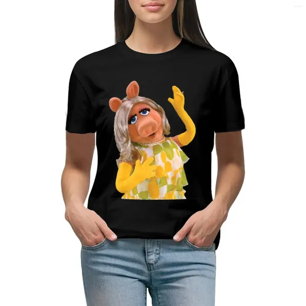 Polos da donna Star of the Show T-shirt Piggy Summer Top Abibiti anime magliette nere per donne