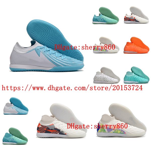 Scarpe da calcio tacchette da uomo IC Ic Stivalette da calcio interno Sneaker Verde Blu