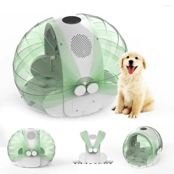 Transportadores de gatos Caixa automática de seco automático de estimação 8 ventiladores 360 ° Controle de temperatura do fluxo de ar de 4 velocidades Timer de 4 velocidades Gatos de capacidade e cães pequenos lisos