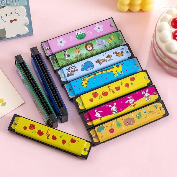 PERSPETTO DEL PAZIONE 3pc Cartoon 16 buche stagno armonica strumenti musicali giocattoli per bambini compleanno baby shower bomboniere Goodie borse piniata filler