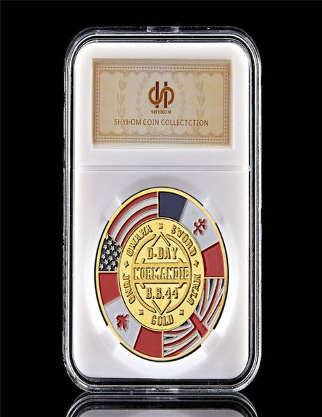 Arts and Crafts 1994 Great War Dday Normandia Guerra 70 ° Anniversario 1OZ OZ TOKEN TOKEN COIN COMMORATIVA WPCCB Box2080425