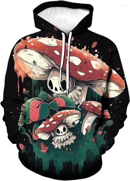 Herren Hoodies 3D Plant Pilzdruck für Männer Kid Mody Streetwear Kapuze -Sweatshirts Unisex Winter Pullovers Harajuku Kleidung Tops