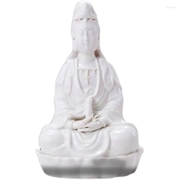 Figurine decorative cinesi Jingdezhen Figurina in porcellana Kwan-yin Guanyin Avalokitesvara Statue bianca