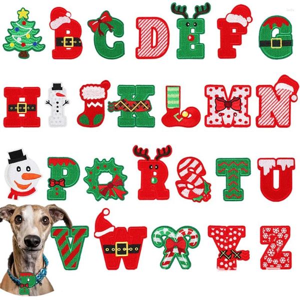 Vestuário para cães 1 PCS DIY Christmas Pet Bowties Acessórios para colarinho deslizante fofos 26 letras