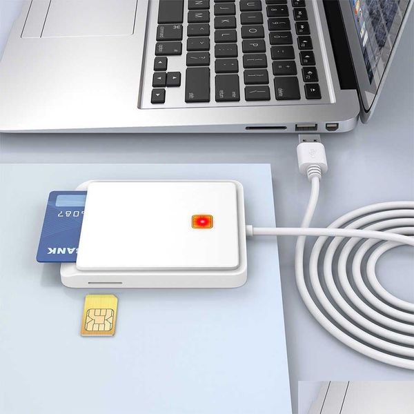 Speicherkartenleser USB SIM Smart Reader für ID Bank CAC Kloner Connector Adapter Windows XP 7/8/8.1/10 Drop -Zustellung Computer Networ otqzd