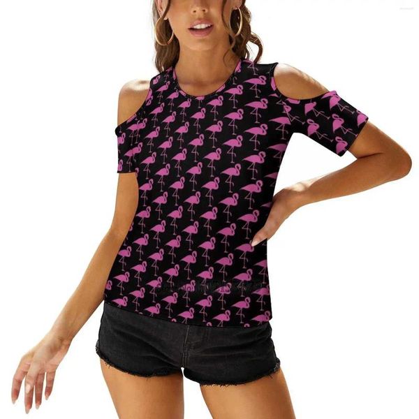 Женские футболки на футболках Flamingo Женская футболка для печати летние повседневные топы