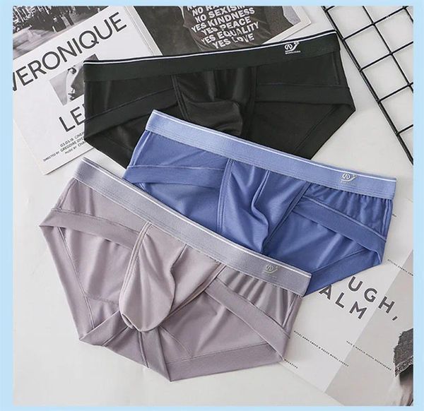 Underpants's mutande da uomo Summer Ice Silk Air Sissy Ropa Ropa Hombre Sports Sexy Franzia Spettacoli Specini traspirato