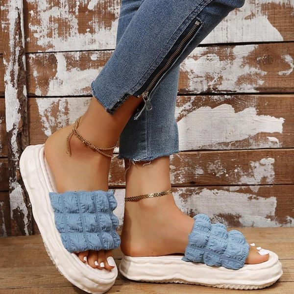 Terlik 2024 Yaz Plajı Sandalet Vintage Kadın Flip Flops Ladies Halat Platform Topuk Günlük Ayakkabılar Daireler Rahat