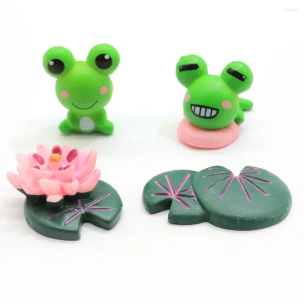 Dekorative Figuren Tier süße große Augen Frösche Fairy Garden Miniaturen Dekorationen für Terrarium Moos Bonsai Blumenpot Haushandwerk