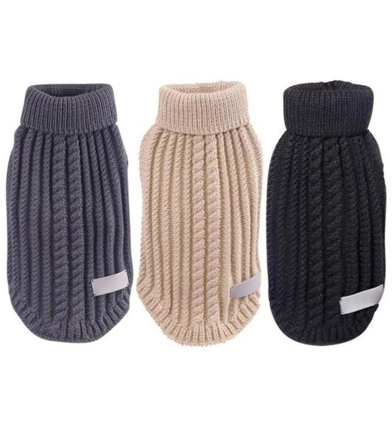 Dog Apparel Strawrope Pet Sweater Knit Wood Roupas de inverno Casa de lã de colarinho de gola alta