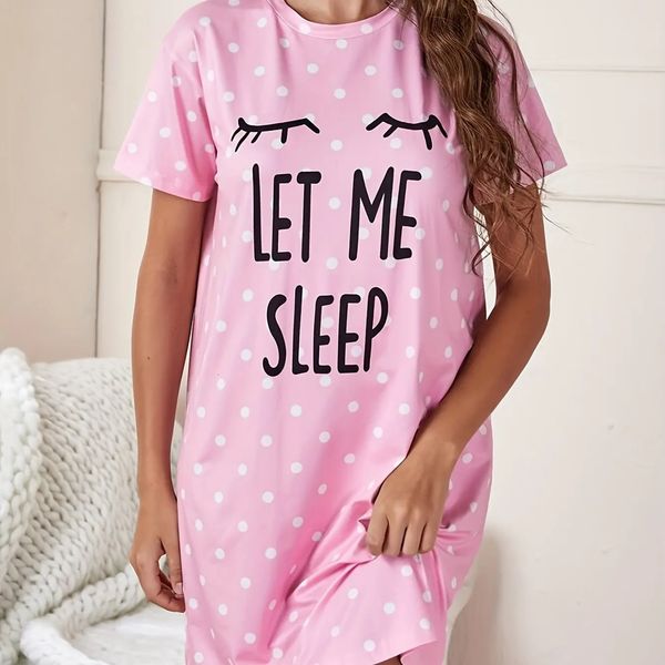 Позвольте мне спать с печеной плюс размеры женские ночные рубашки домашние ледяные шелковые платья с короткими рукавами пижамы для девочек с большими бюстами 240420
