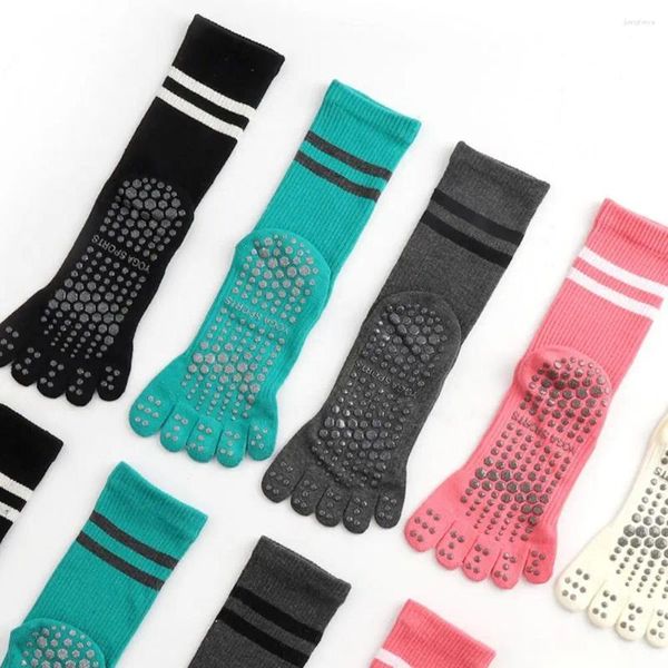 Sportsocken Nicht-Schlupf-Pilates hohe Elastizität Yoga mit Anti-Skid-Silikon-Griffboden für Tanzpraxis Erwachsener Mittelröhre