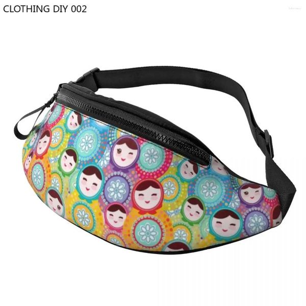 Taillenbeutel russische Puppen matryoshka fanny pack Männer Frauen Custom Babushka Volkskunst Crossbody Tasche für Reise -Wander Telefon Geldbeutel