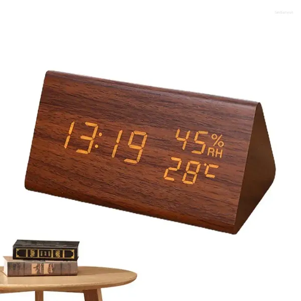 Настольные часы цифровые часы светодиодные деревянные сигналы тревоги управление звуком электронных рабочего стола USB/ Powered Desperadoes Home Decor
