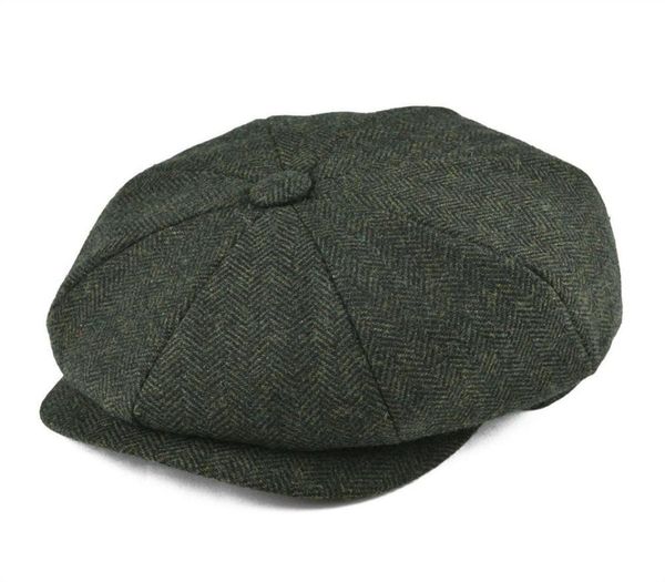 Botvela Wool Tweed Newsboy Cap Herringbone Мужчины женщины классическая ретро -шляпа с мягкой подкладочной шапочкой Black Brown Green 005 T2001046293271