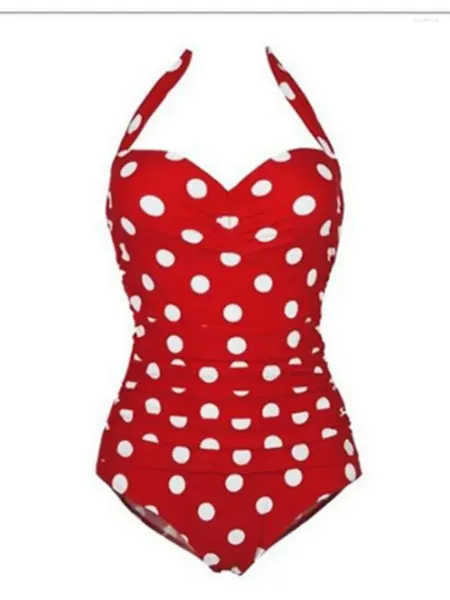 Costumi da bagno femminile sexy a pois con tuta a punta costume da bagno a molla multicolore più grassi e oversize