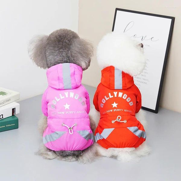 Abbigliamento per cani Raincoat a quattro gamba abiti riflettenti impermeabili piccoli salti di abbigliamento da pioggia York Pomeranian Poodle Maltese Schnauzer