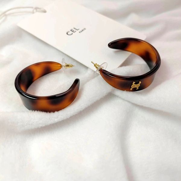 Orecchini di design di designer Celibrand Circle di lusso per donne retrò vintage Tortoiseshell aretes oorbellen brincos ha numeri name c orecchini a forma di orecchini gioielli