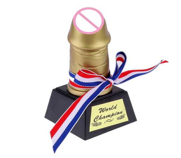 Kreative Penis Trophäe Neuheit Goldene Geburtstagsgeschenke Hen Hirsch Party Trophäe Lustige Prop -Spielzeug einzigartige Bachelorette Party Accessoires3299826