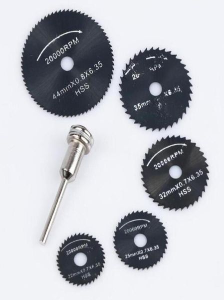 6pcSset para corte de corte de corte de drenagem HSS Rotas Blades Rotas Corte Discos de Mandrel Mini Saw Circular Blade Whole4610922