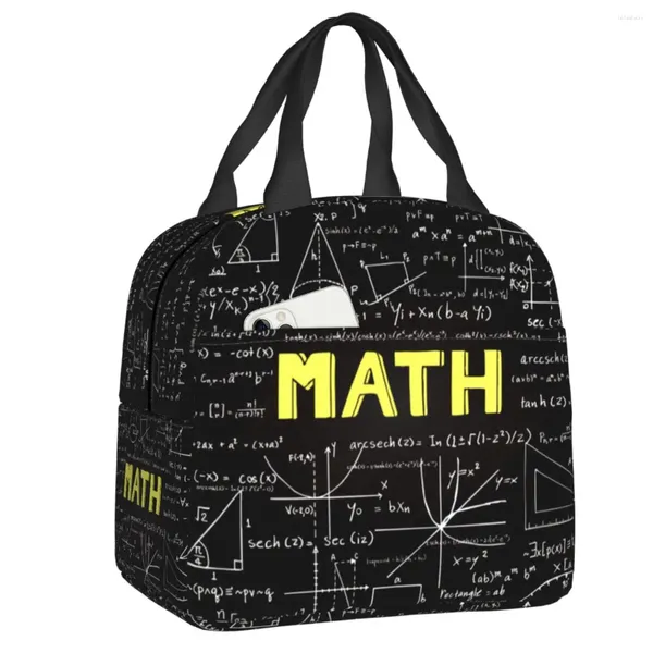 Depolama Çantaları Özel Bilimsel Matematik Formülleri Öğle Yemeği Çantası Kadınlar Soğutucu Sıcak Yalıtımlı Kutu Çocuklar İçin Okul İşi Piknik Yemek Tote