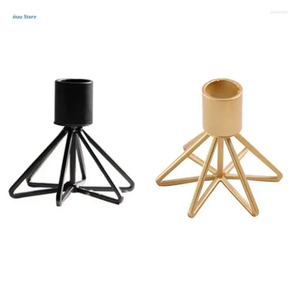 Mum Tutucular Retro Metal Şamdan Tutucu Konik Mumlar Vintage Masaüstü Tealight Stand Dekorasyon Düğün Doğum Günü Yemek