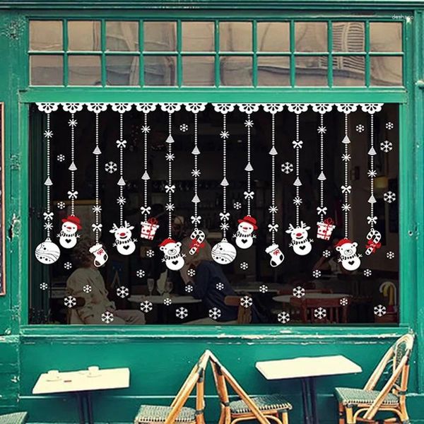 Fensteraufkleber Weihnachten Schneemann Aufkleber Glastür Display Dekoration statisch