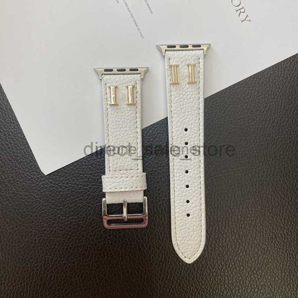 Tasarımcı Apple Watch Bands Apple Watch Serisi 38mm Iwatch Bands Litchi Stria Deri AP Saat Bantları Bilezik Akıllı Kayışlar Iwatchs 8 7 6 5 4 3 2