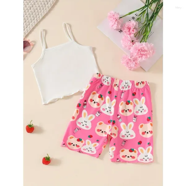 Clothing Girls Girls Lounge Loungewear Pijamas Conjunto com Paijama Kids de Bear Print Kids