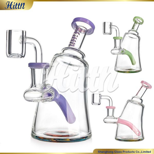 Kleine DAB Rig -Öl -Rigs rauchen Wasserrohr Mini Kopftin Bubbler amerikanische Farbbasis mit 14mm Quarz Banger 5.6 '' ''