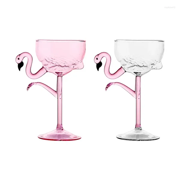 Бокалы для вина 1 кусок 200 мл/6 унций Элегантный чистый розовый фламинго стебель бокал бокал шампанский купе Martini Cup Cup For Bar Party