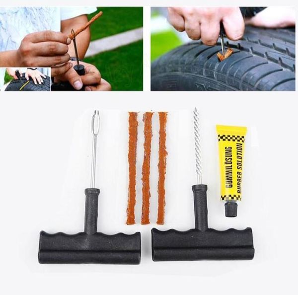 Taşınabilir 6pcsset Araba Tubeless lastik lastik lastik delme tapası onarım araçları kitleri araba otomatik aksesuarları motosiklet bisiklet kauçuk çimento8113054