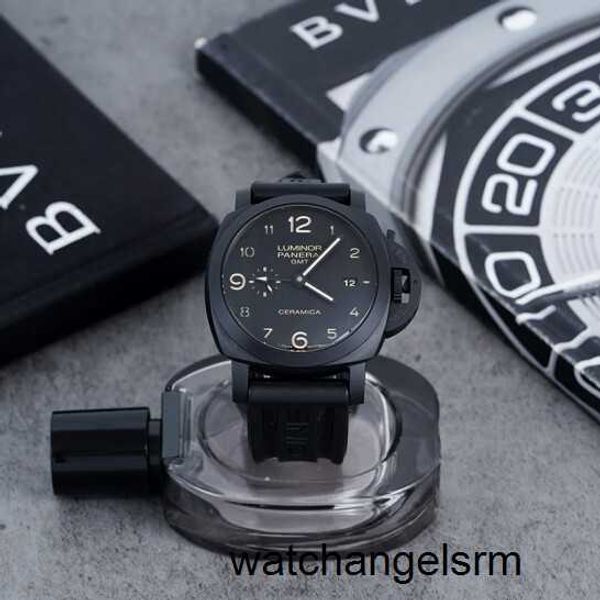 Orologio da polso al quarzo Panerai Luminor Series PAM00441 Piastra nera grassa Black Duamic Dual Time Fomina Dynamic Storage Dynamic Mechanical Mens Watch