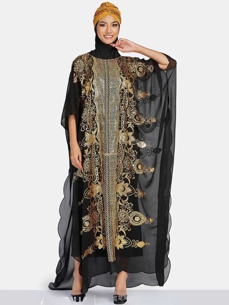 Ethnische Kleidung Abayas für Frauen Dubai Luxus Chiffon Pailletten Spring Muslim Fashion Kleid Cafan Marocain Hochzeitsfeier Anlässe Djellaba T240510