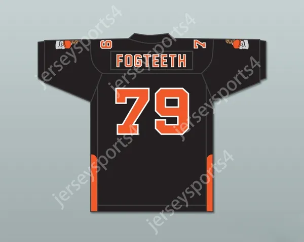 Custom Nome Nome Nome Mens Youth/Kids Orc Fogteeth 79 Black Football Jersey con patch Top S-6xl cuciti