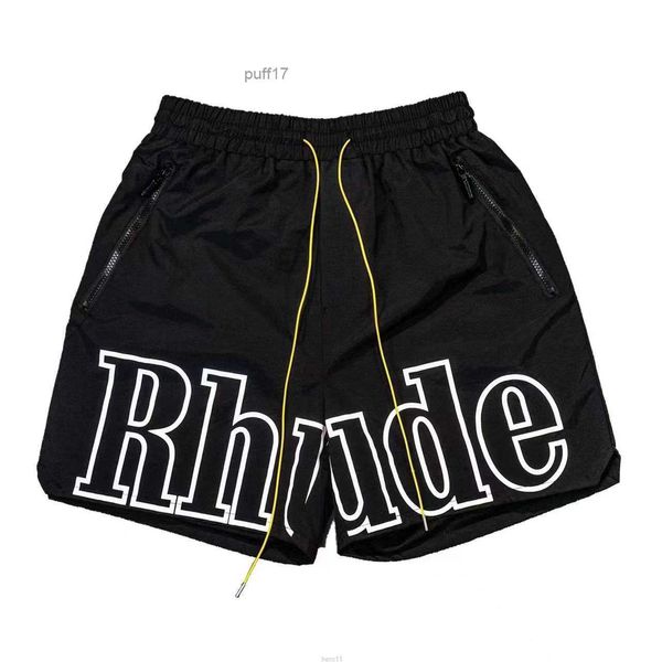 Дизайнерские мужские шорты Rhude Короткие пляжные сетчатые штаны баскетбол мужски с ограниченной длиной колена с высоким спортом Hip Hop Elastic Wa YZ42 szbr