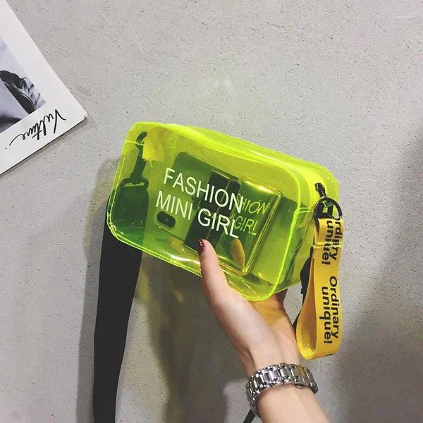 Umhängetaschen Crossbody für Frauen Süßigkeit Farbbrief Fashion Wild Mini Messenger Bag PVC Gelee kleine Tasche 2024