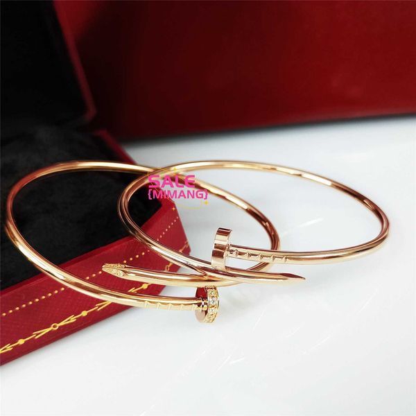 Bracciale di cartole designer Kajia High Edition Nail's Women's Precision Craft Spesse a 18k rosa in oro rosa per trapano pieno coda intarsia