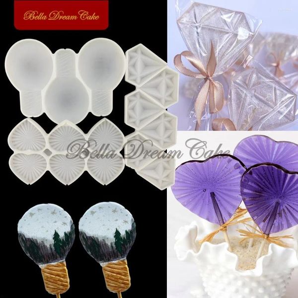 Stampi da forno origami cuore/lampadina/diamante lollipop silicone stampo fai -da -te per San Valentino al cioccolato cassa di caramelle strumenti di decorazione