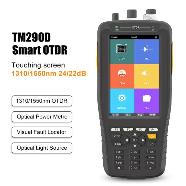 Smart OTDR 24/22DB 1310/1550NM OTDR TM290D Time Ottico Dominio Reflettometro Inglese Macchina Tester in fibra di fibre con display IPS da 4 pollici