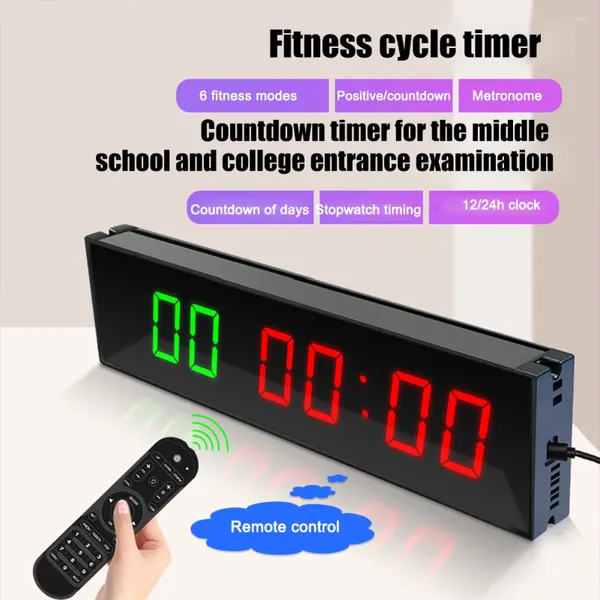 Walluhren Digital Gym Timer Mounted LED Countdown Clock Fitness mit Fernbedienung für das Wettbewerbstraining Stoppuhr