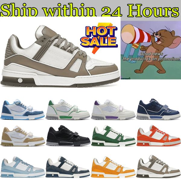 2024 Designerschuhe Flat Sneakers Trainer geprägte lässige Schuhe Denim Leinwand Leder weiß grün rot blau Buchstaben Luxusplattform Herren Frauen neuer Stil