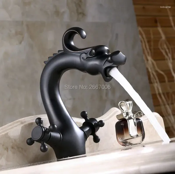 Раковина для ванной комнаты смесителя Gizero Dragon Design Caucet Brass Basin Waterfall Mixer Tap Solid Deck Moundation Taps Zr324