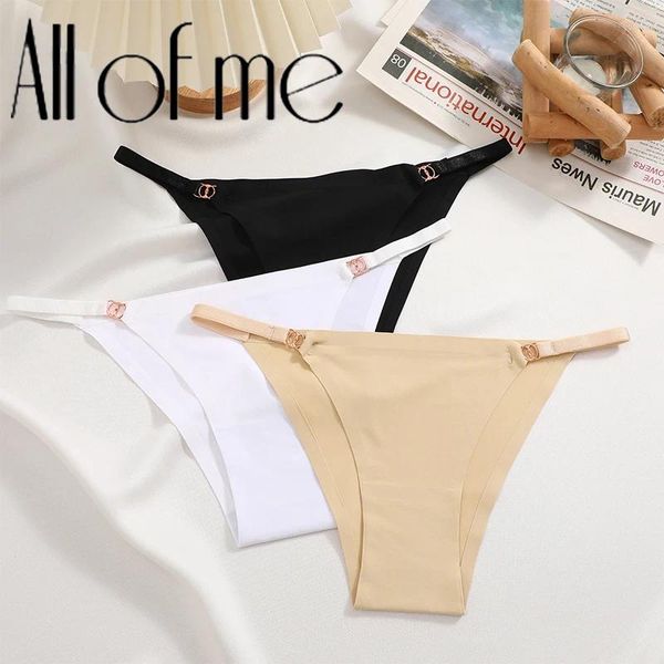 Frauen Höschen 1PCS sexy Unterwäsche Metalknall-Slips hohe elastische Gurte Hosen nahtlos Traaceless Nackt G-Thong Atem-Schritt.