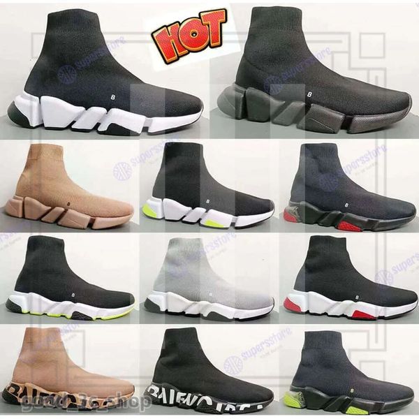 FAILHANTE DE SPEED Speed Trainer Casual Ballerina Balenncigaa Sapato de Runner para venda Lace Up Fashion Boots Flat Speed 2.0 Men Mulheres Tênis Tênis Tamanho 35-45 374