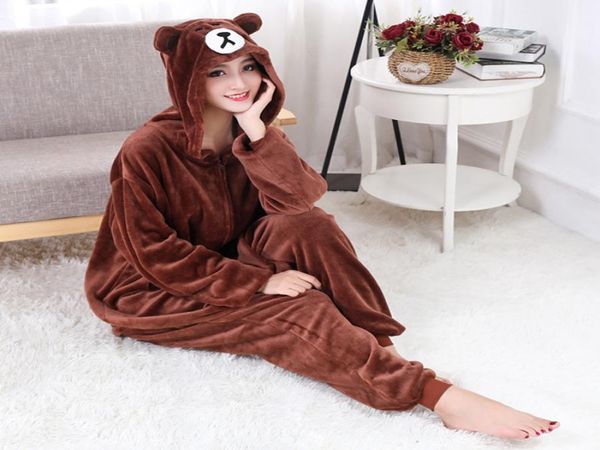 Brown Bear Ofesies XXL Suje de 200 cm de zíper para mulheres pijamas homens adultos desenhos animados de animais de pijama de halloween cosplay terno sofisticado t99932233