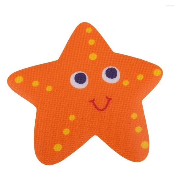 Tappetini da bagno 5pcs Treads Treads non slip adesivo Applique Starfish Arancione
