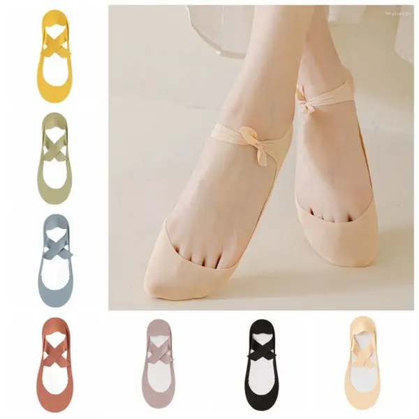 Donne calze di seta ghiacciata kawaii colore solido boccia di cotone in cotone silicone silicone sottile donna invisibile