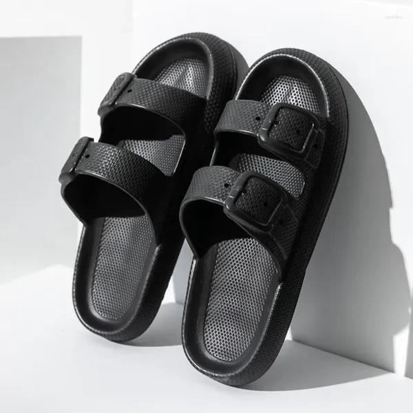 Terlik Kadın Toka Platform Ayakkabıları Hanehalkı Çift Banyo kaymaz bulut slayt duş masajı spa plaj sandalet